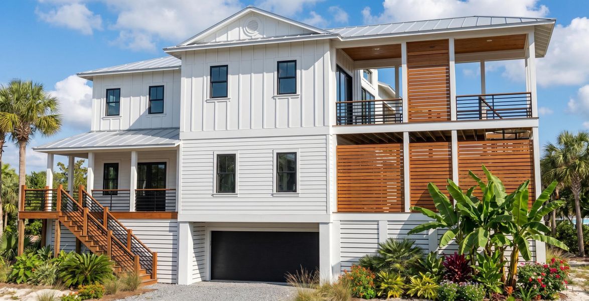 Front exterior of a new home in , Isle Of Palms, SC, highlighting curb appeal (Image 5).