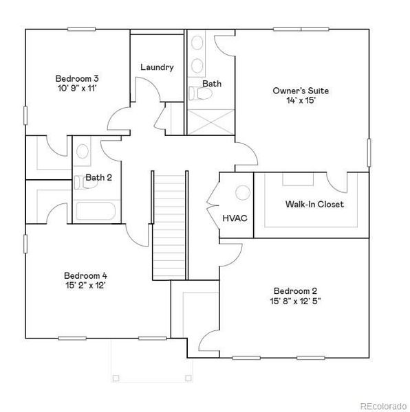 2D floor plan layout of this home in Eastcreek Farm, Thornton, CO (Image 3). 2D floor plan layout of this home in Eastcreek Farm, Thornton, CO (Image 3).