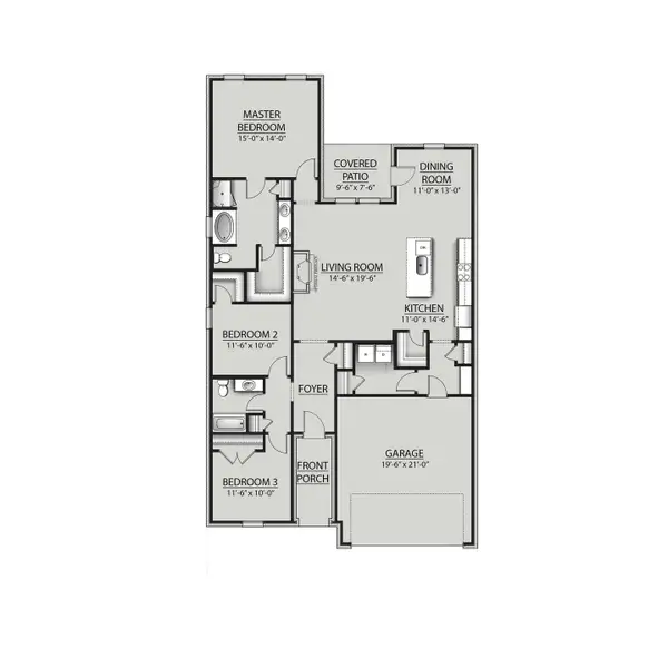 2D floor plan layout of this home in Natureview, Freeport, FL (Image 3).