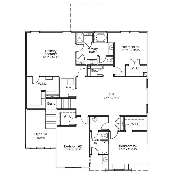 2D floor plan layout for the Warwick II - Vanguard Collection by Mungo Homes in Sweetbrier, Durham, NC (Image 4).