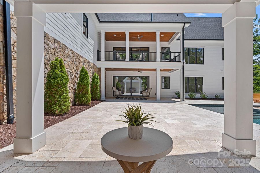 Two levels of outdoor lounging areas.