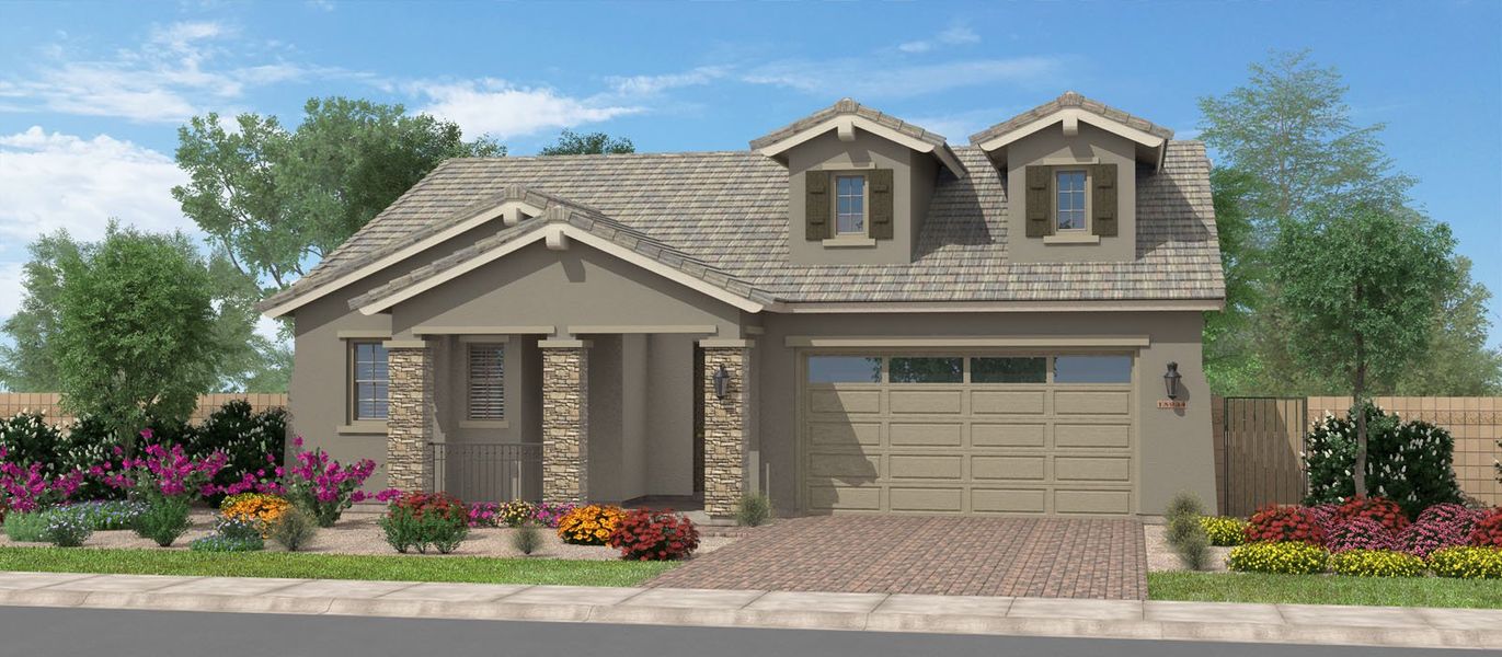 Representative exterior photo of a completed home built from the Seal Rock by Fulton Homes in North Shore, Litchfield Park, AZ (Image 5).