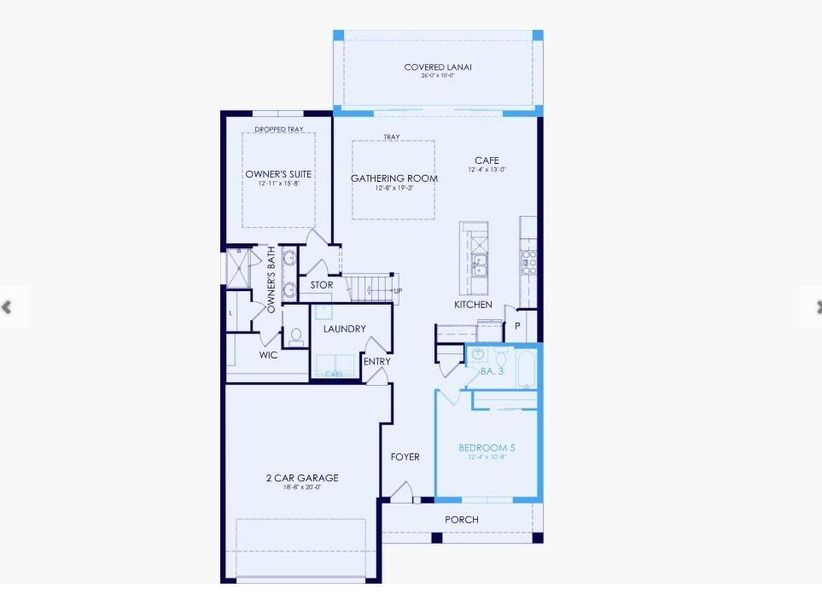 2D floor plan layout of this home in Avondale at Avenir, Palm Beach Gardens, FL (Image 3).