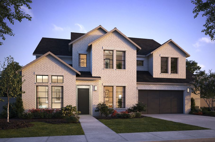 Representative exterior photo of a completed home built from the Madison II by Southgate Homes in Windsong Ranch 71' Series, Prosper, TX (Image 2). Representative exterior photo of a completed home built from the Madison II by Southgate Homes in Windsong Ranch 71' Series, Prosper, TX (Image 2).