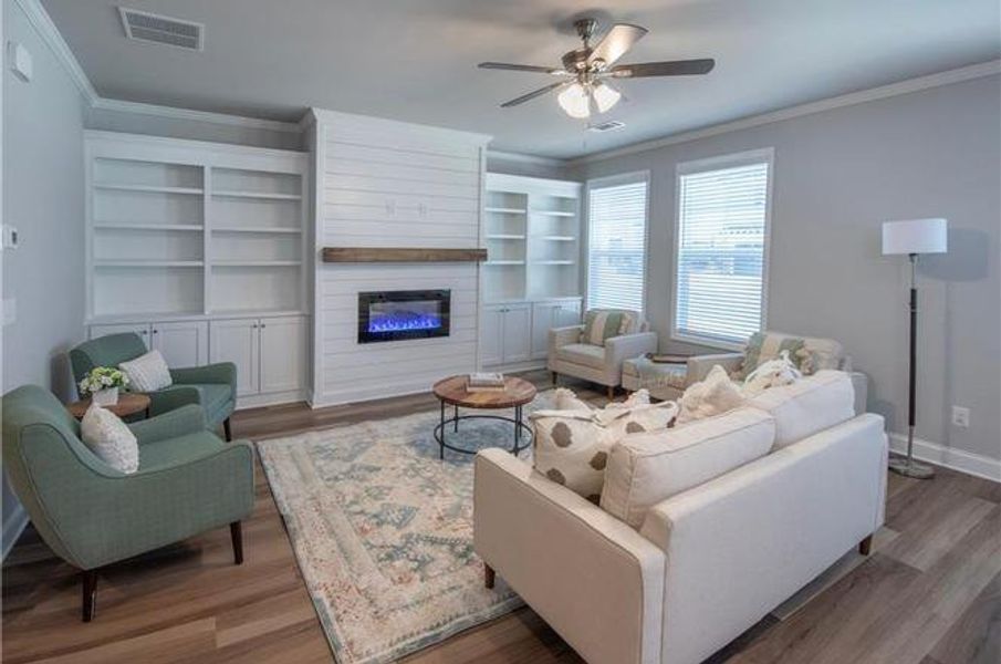 Furnished interior view inside a new home in , Flowery Branch (Image 2). Furnished interior view inside a new home in , Flowery Branch (Image 2).