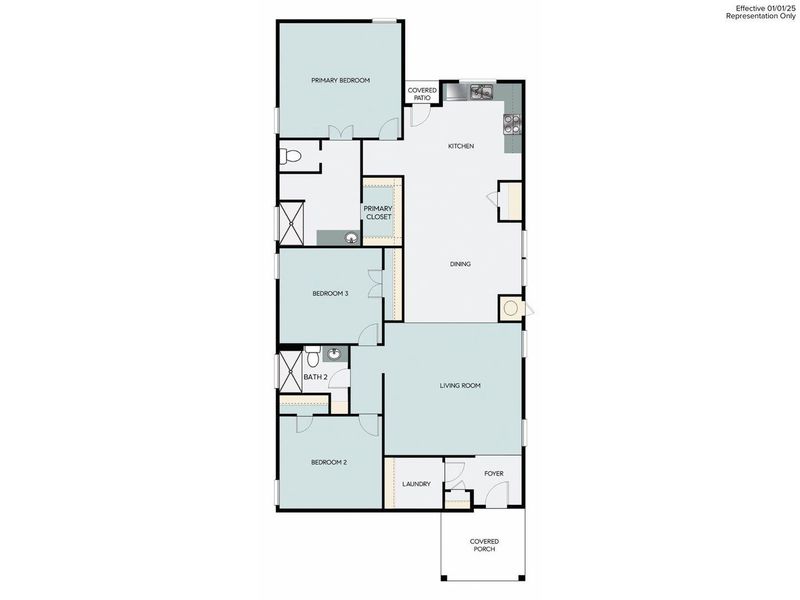 2D floor plan layout of this home in Casetta Ranch, Kyle, TX (Image 5).