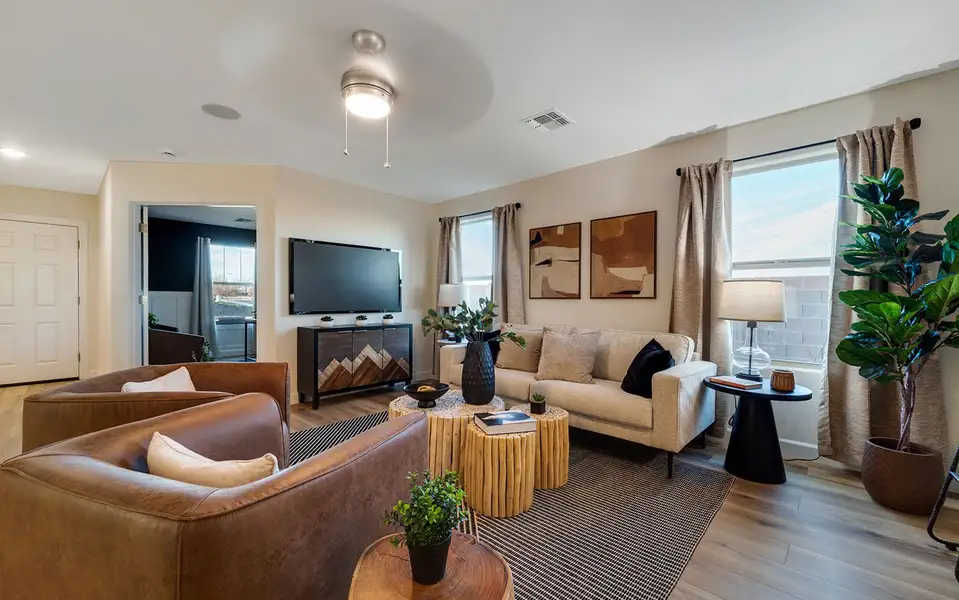 Representative furnished interior of a home built from the Comal by CastleRock Communities in Perkinsville, Chino Valley (Image 11). Representative furnished interior of a home built from the Comal by CastleRock Communities in Perkinsville, Chino Valley (Image 11).
