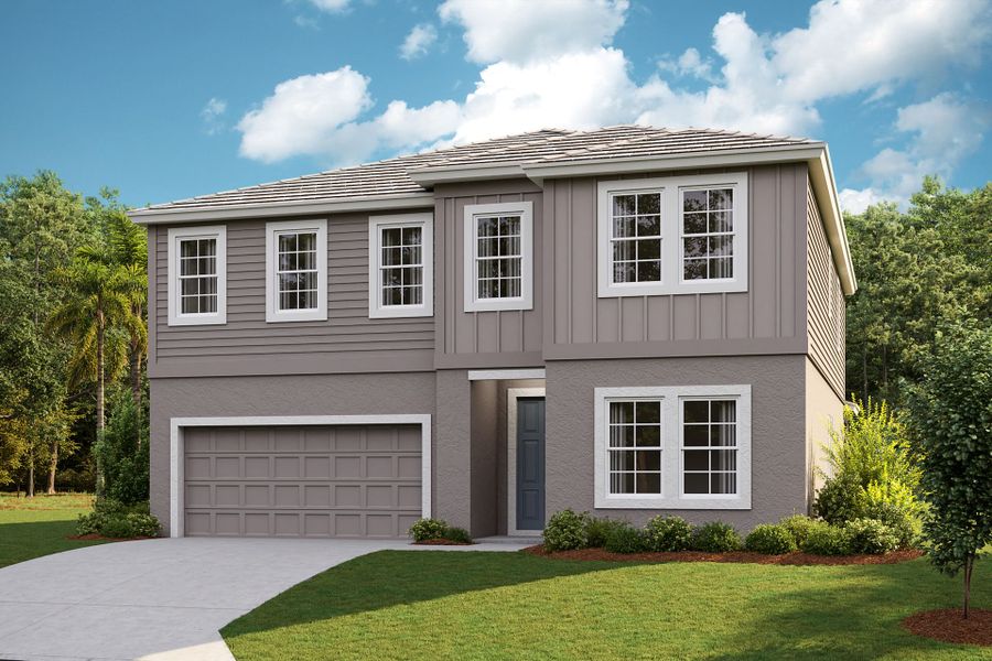 Front exterior of a new home in Mirada, San Antonio, FL, highlighting curb appeal (Image 1). Front exterior of a new home in Mirada, San Antonio, FL, highlighting curb appeal (Image 1).