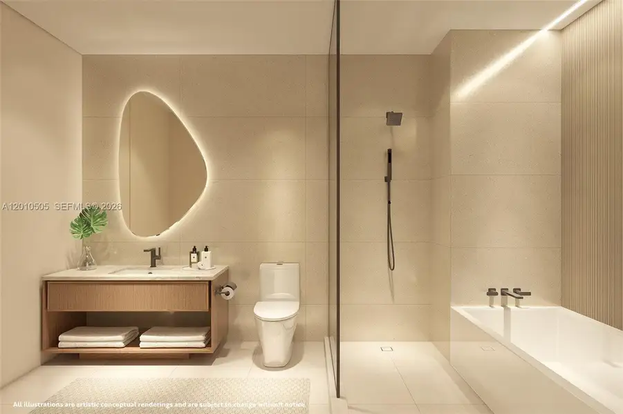 Furnished interior view inside a new home in , Miami (Image 7).