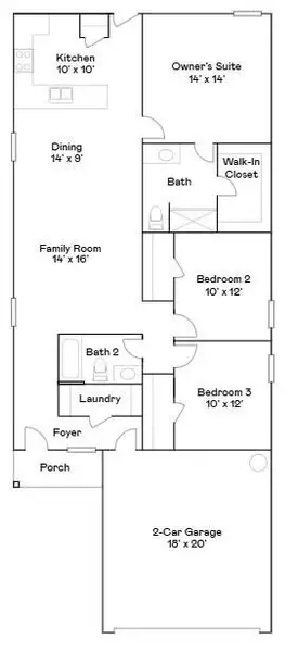 2D floor plan layout of this home in Chapel Run, Montgomery, TX (Image 2).