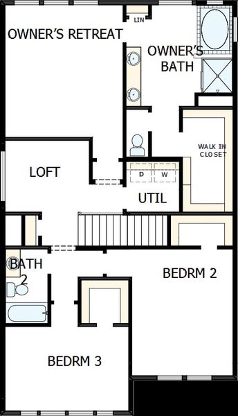 2D floor plan layout of this home in Trailside at Cottonwood Creek, Colorado Springs, CO (Image 3).