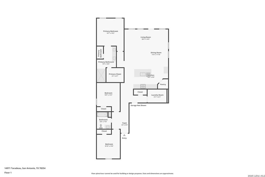 2D floor plan layout of this home in Waterwheel, San Antonio, TX (Image 4).