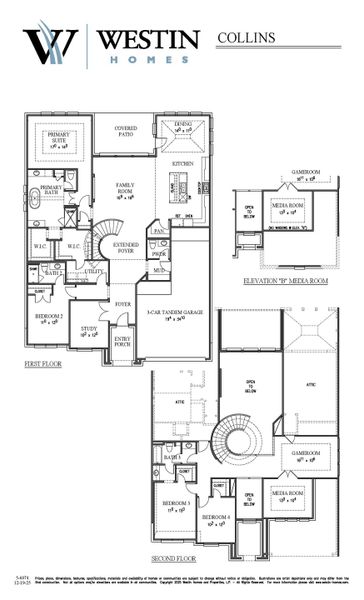 2D floor plan layout for the The Collins by Westin Homes in The Grand Prairie, Hockley, TX (Image 3). 2D floor plan layout for the The Collins by Westin Homes in The Grand Prairie, Hockley, TX (Image 3).