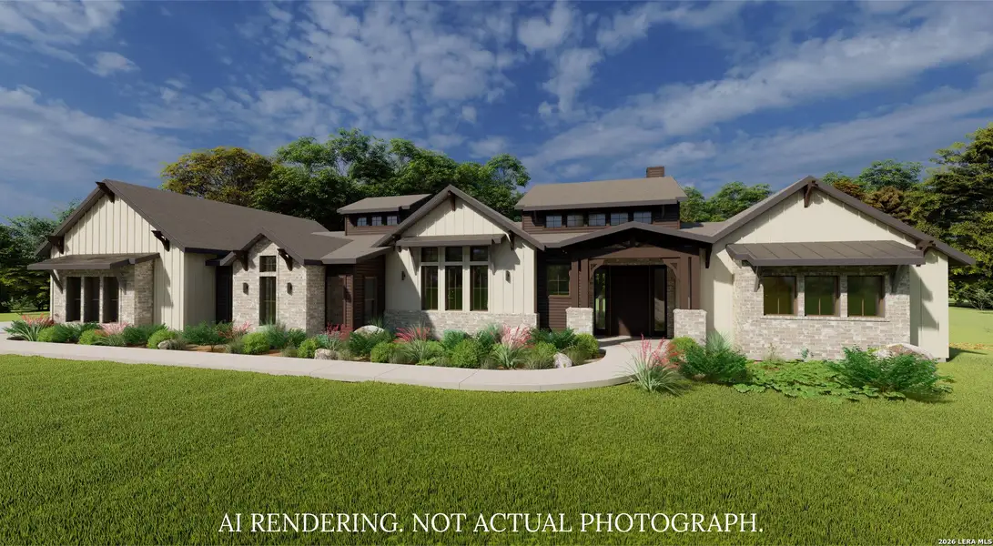 Front exterior of a new home in , Canyon Lake, TX, highlighting curb appeal (Image 1). Front exterior of a new home in , Canyon Lake, TX, highlighting curb appeal (Image 1).