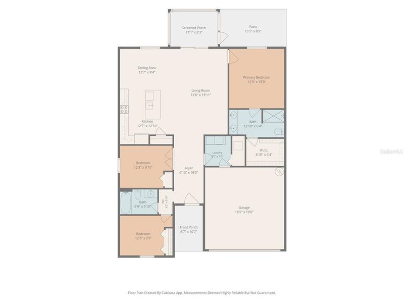 2D floor plan layout of this home in Summerwoods, Parrish, FL (Image 4).