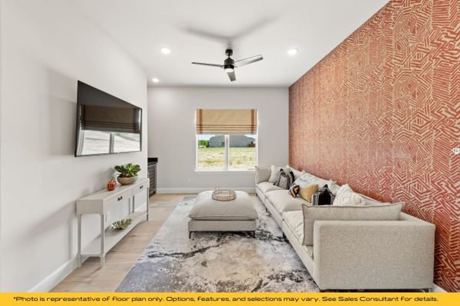 Representative furnished interior of a home built from the The Catalina by Stonefield Homes in The Highlands, Rockwall (Image 14).