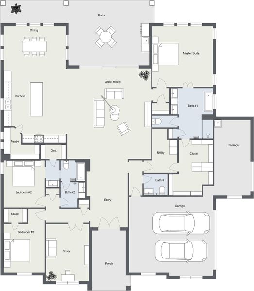 2D floor plan layout of this home in The Retreat, Cleburne, TX (Image 5). 2D floor plan layout of this home in The Retreat, Cleburne, TX (Image 5).