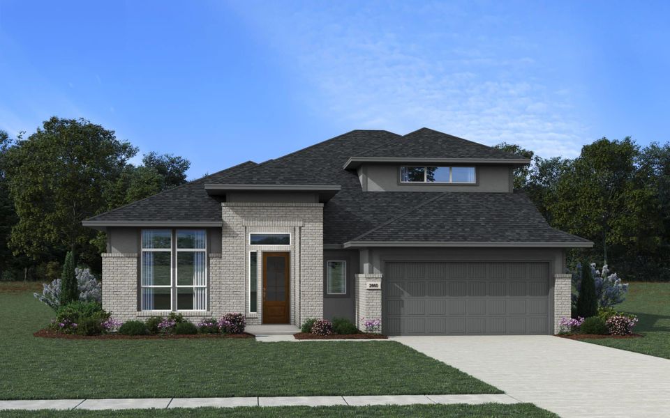 Representative exterior photo of a completed home built from the Bloomington by Chesmar Homes in Briarley, Montgomery, TX (Image 8).