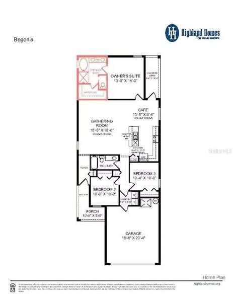 2D floor plan layout of this home in Bradbury Creek, Haines City, FL (Image 2).