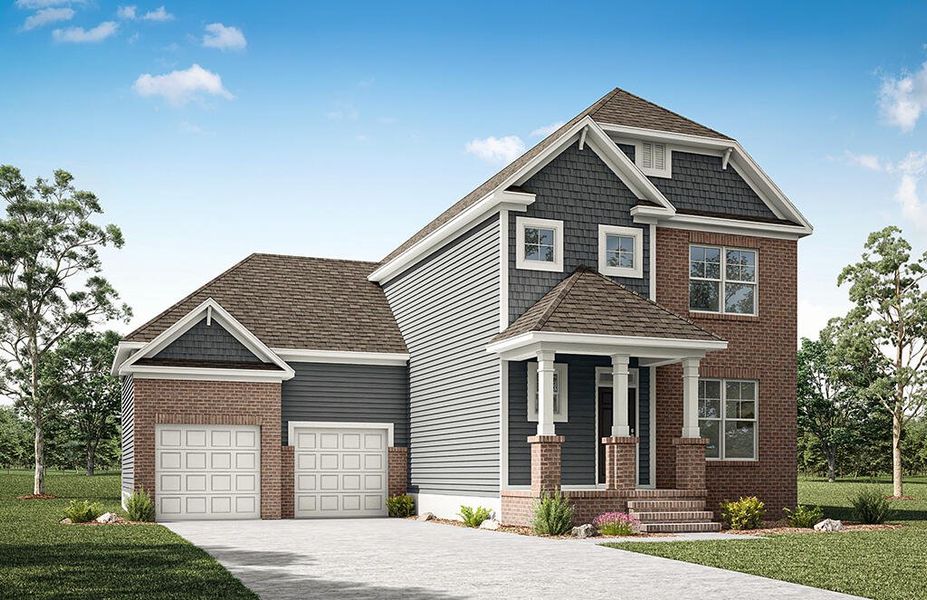 Representative exterior photo of a completed home built from the Taylor by Eastwood Homes in Waterford Commons, Rock Hill, SC (Image 2). Representative exterior photo of a completed home built from the Taylor by Eastwood Homes in Waterford Commons, Rock Hill, SC (Image 2).