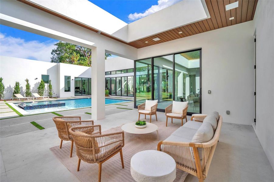 Exterior details and patio area of a home in , Miami (Image 2). Exterior details and patio area of a home in , Miami (Image 2).