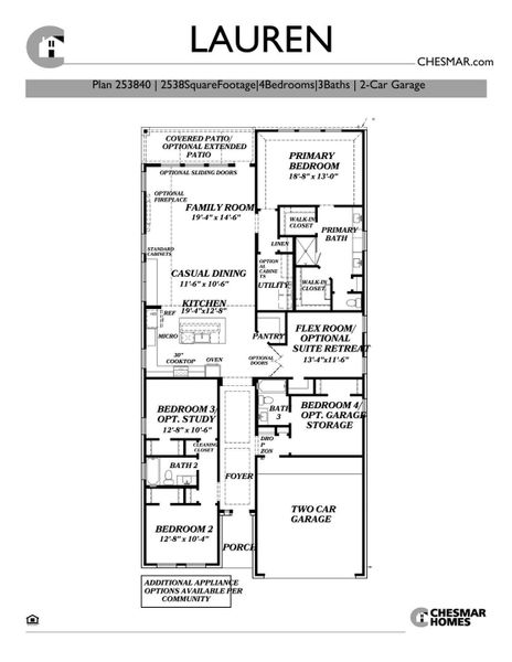 2D floor plan layout of this home in Grange, Katy, TX (Image 4).