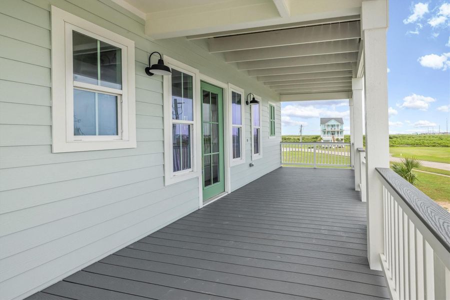 One of many decks. Enjoy the sunrise while looking towards the beach.