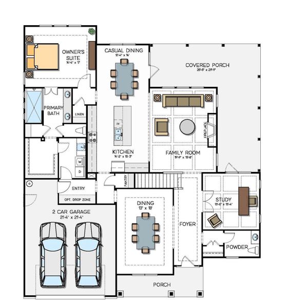 2D floor plan layout of this home in Harbor Watch, Statesville, NC (Image 26). 2D floor plan layout of this home in Harbor Watch, Statesville, NC (Image 26).