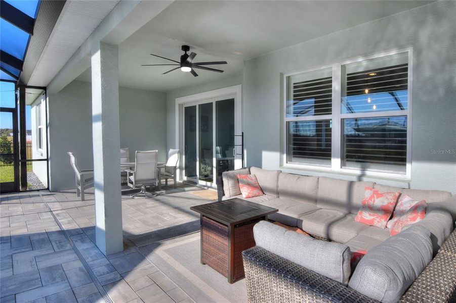 Poolside Lanai, that leads into Kitchen and Living area.