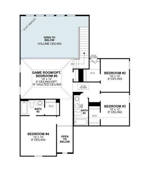 2D floor plan layout of this home in Lily Creek at Sutton Fields, Aubrey, TX (Image 4). 2D floor plan layout of this home in Lily Creek at Sutton Fields, Aubrey, TX (Image 4).