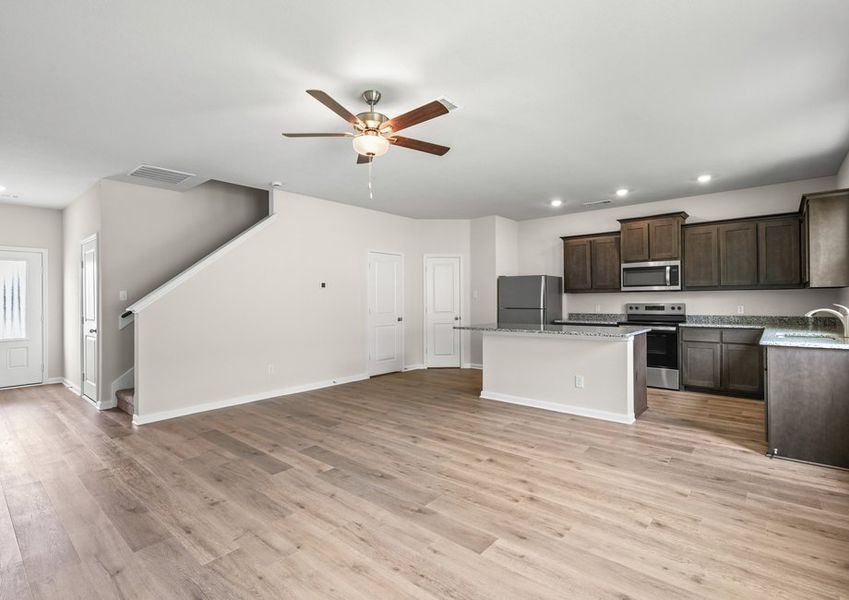 The Jaguar has open living spaces.