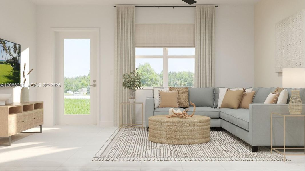 Furnished interior view inside a new home in Heron Pointe, Miami (Image 13).