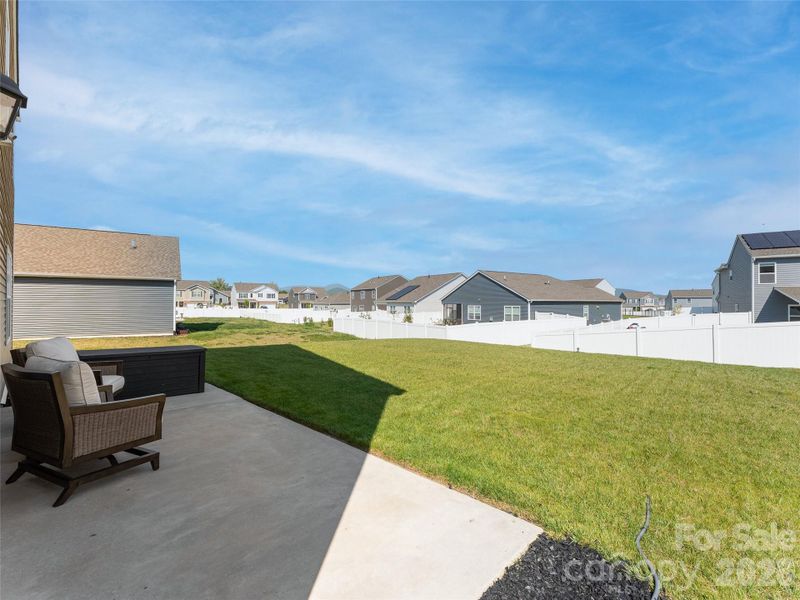 Back patio and yard