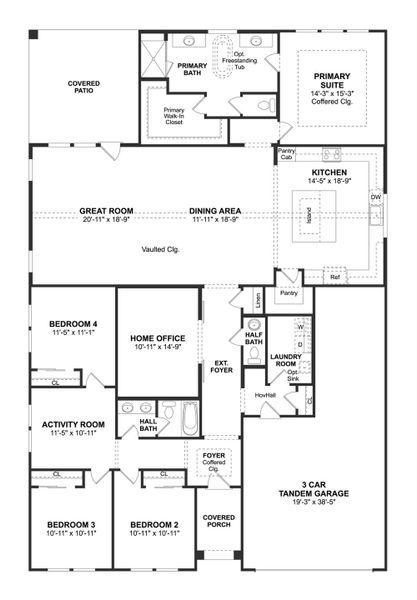 2D floor plan layout for the Frankfurt by K. Hovnanian® Homes in Monterra, Rockwall, TX (Image 3).