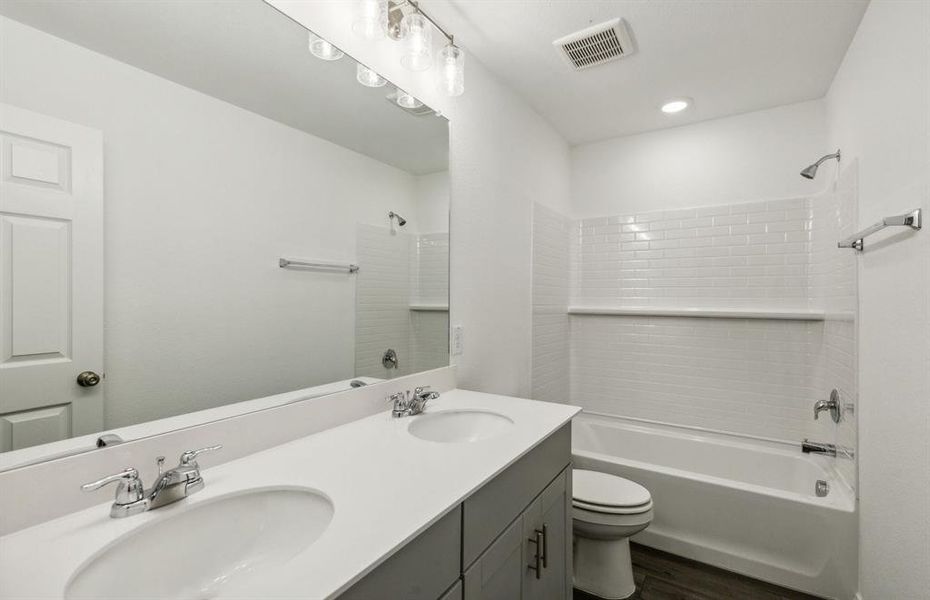 Upgraded secondary bathroom*real home pictured