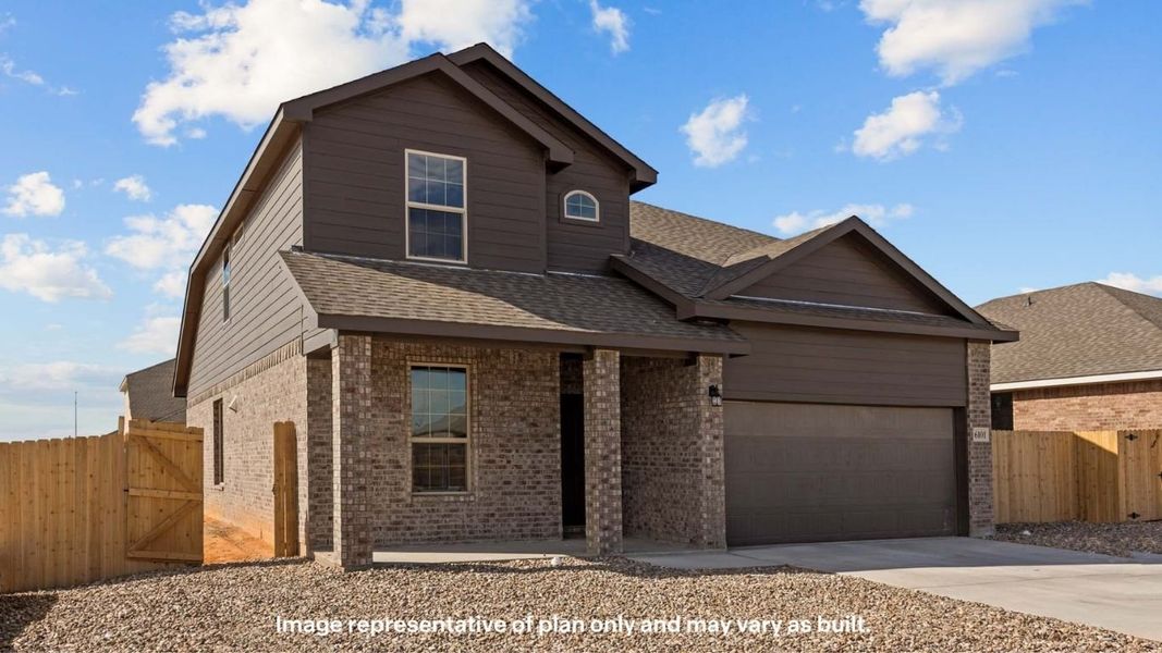 Front exterior of a new home in Yukon Ridge, Odessa, TX, highlighting curb appeal (Image 16).