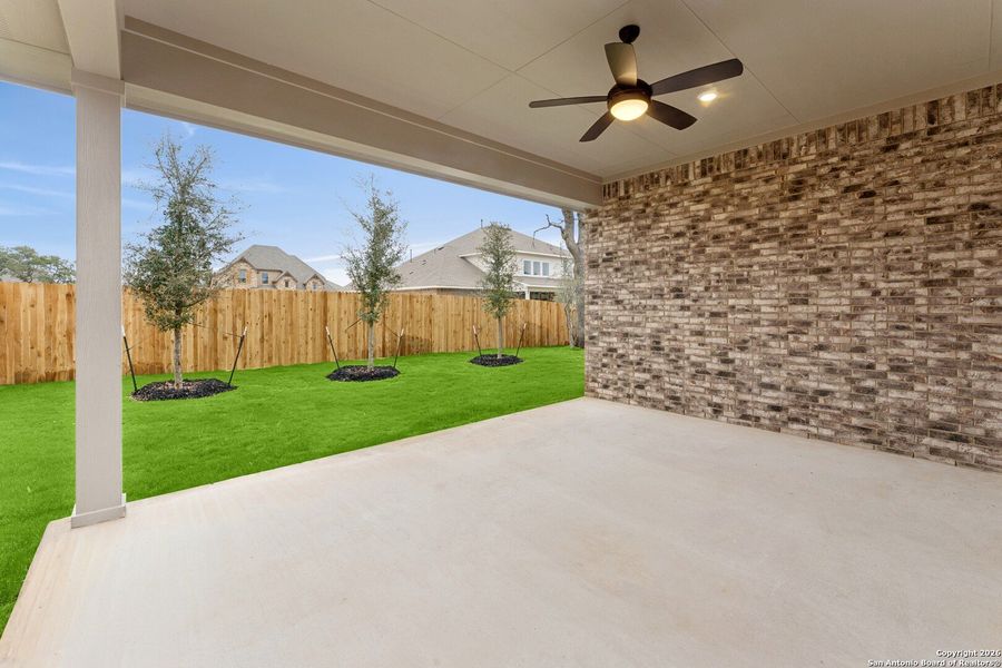 Exterior details and patio area of a home in Davis Ranch 50', San Antonio (Image 19).