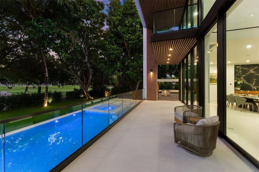 Exterior details and patio area of a home in , Miami Beach (Image 35). Exterior details and patio area of a home in , Miami Beach (Image 35).