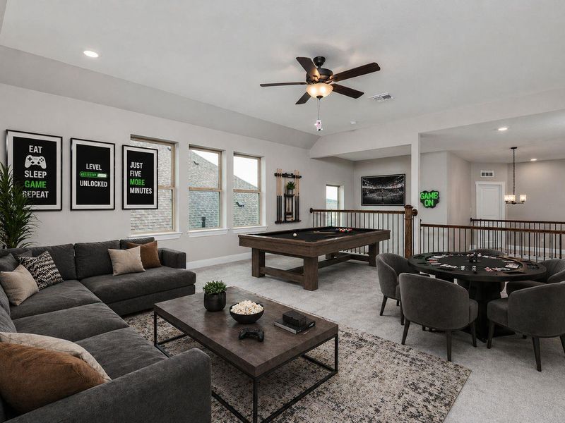 Furnished interior view inside a new home in Saddleback at Santa Rita Ranch, Liberty Hill (Image 14). Furnished interior view inside a new home in Saddleback at Santa Rita Ranch, Liberty Hill (Image 14).