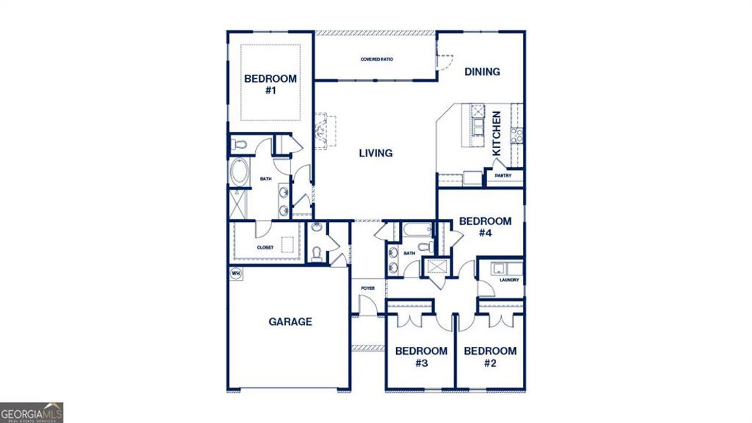 2D floor plan layout of this home in Preserve at Dove Creek, Statham, GA (Image 4). 2D floor plan layout of this home in Preserve at Dove Creek, Statham, GA (Image 4).