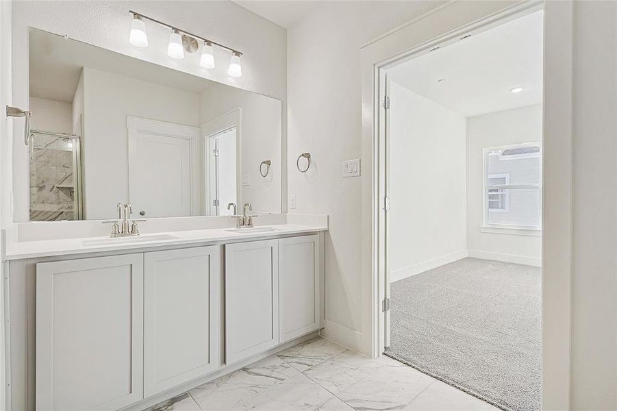 Furnished interior view inside a new home in Collin Creek, Plano (Image 8).