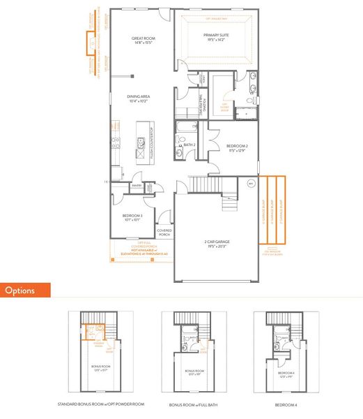 2D floor plan layout for the Dobson by True Homes in Westbrook Falls, Colfax, NC (Image 7).