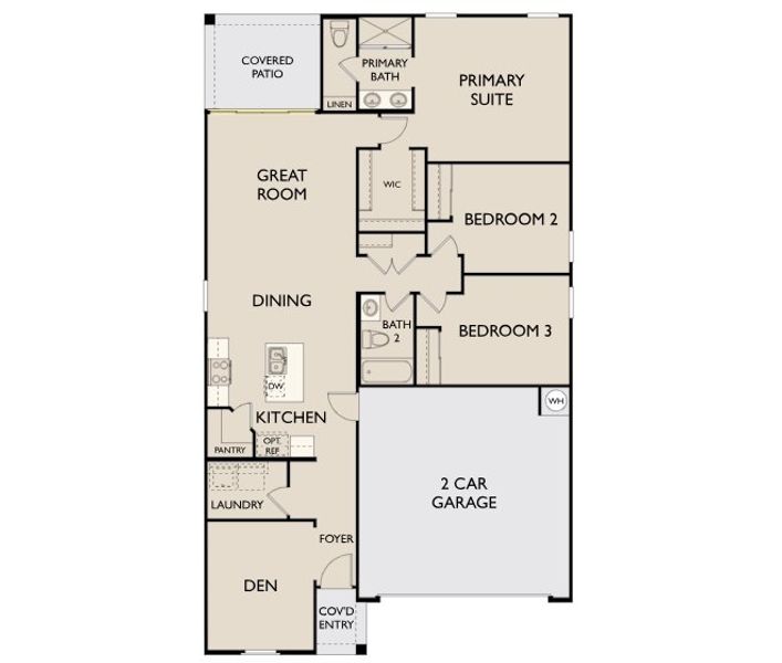 2D floor plan layout of this home in North Copper Canyon, Surprise, AZ (Image 5).