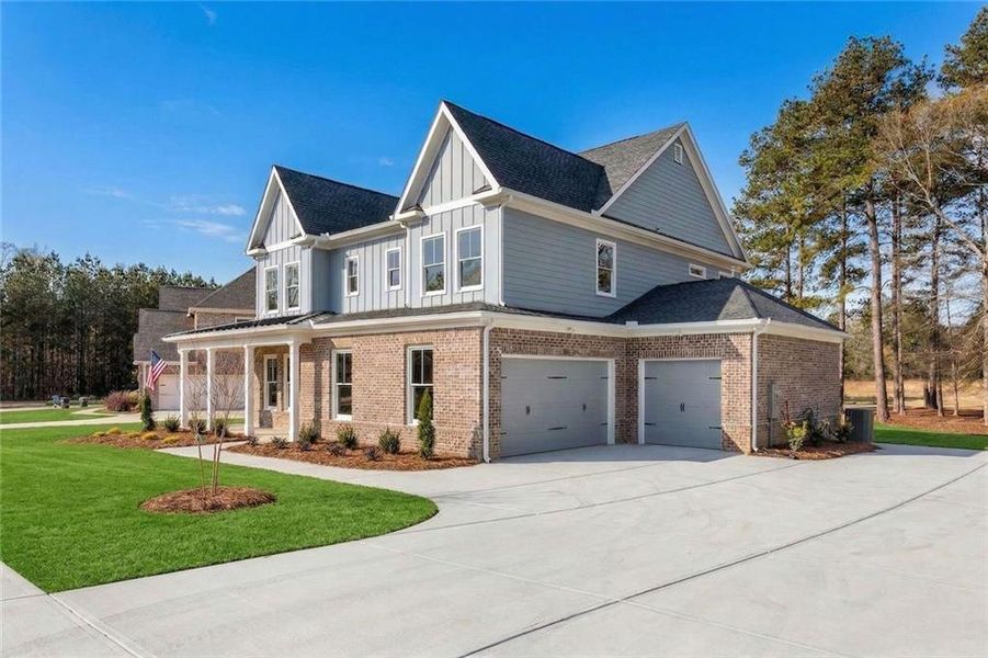 Front exterior of a new home in , Villa Rica, GA, highlighting curb appeal (Image 27).