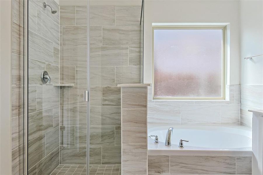 Bathroom with independent shower and bath