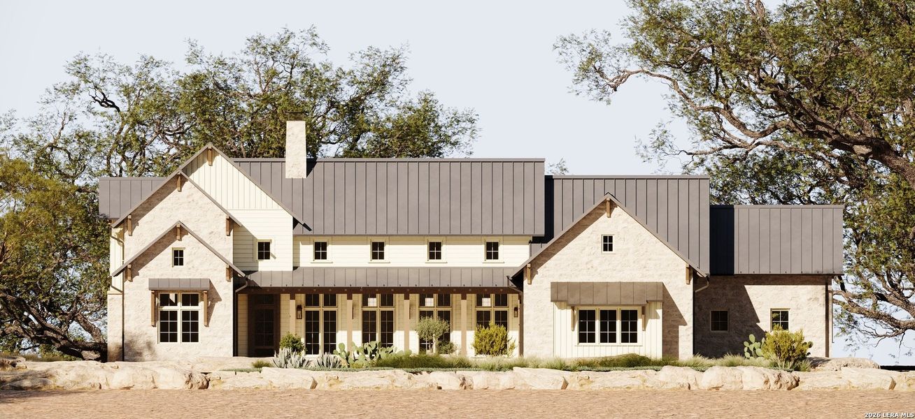 Front exterior of a new home in , Bulverde, TX, highlighting curb appeal (Image 6).