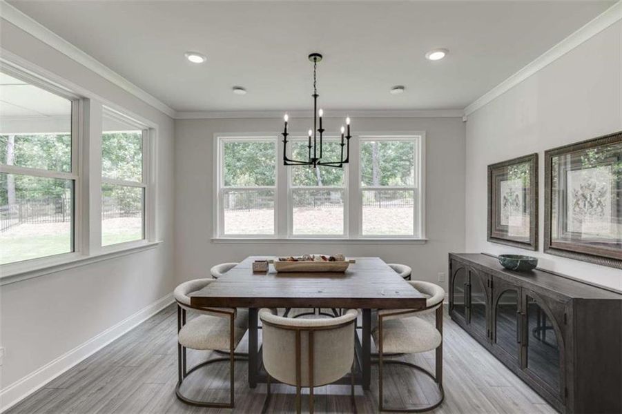 Furnished interior view inside a new home in Overlook at Lanier, Buford (Image 7).
