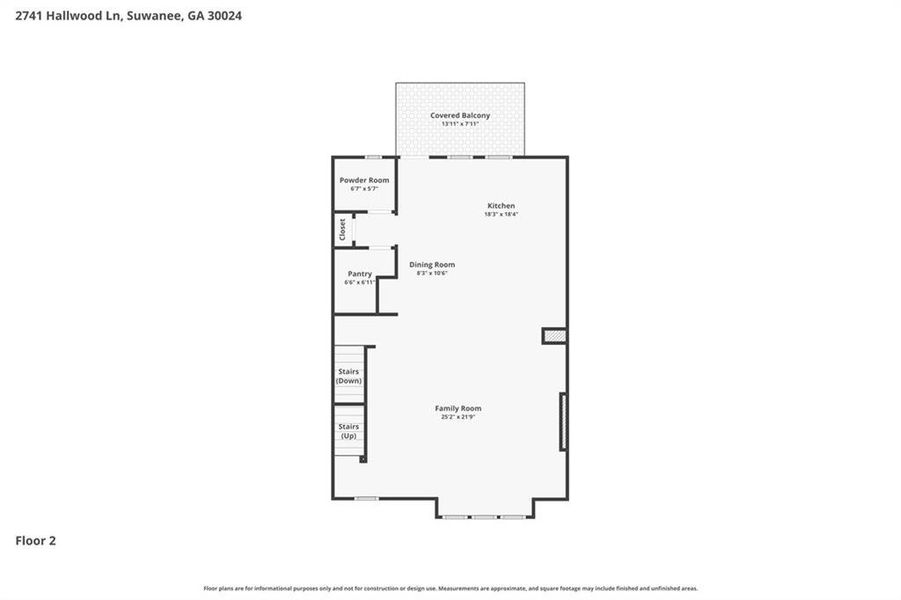 2D floor plan layout of this home in , Suwanee, GA (Image 4).