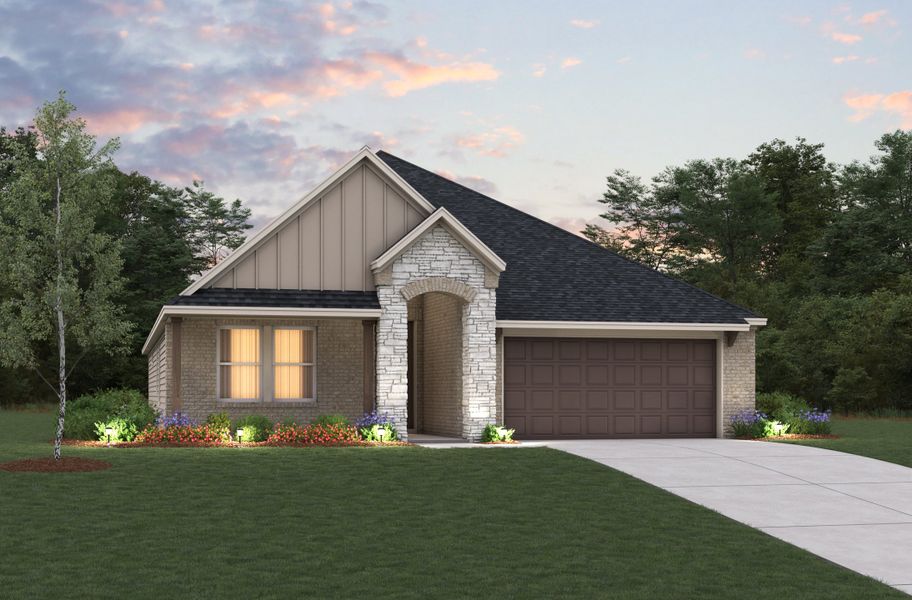 Representative exterior photo of a completed home built from the Olympic by Beazer Homes in Sorella: Landmark Collection, Tomball, TX (Image 2).