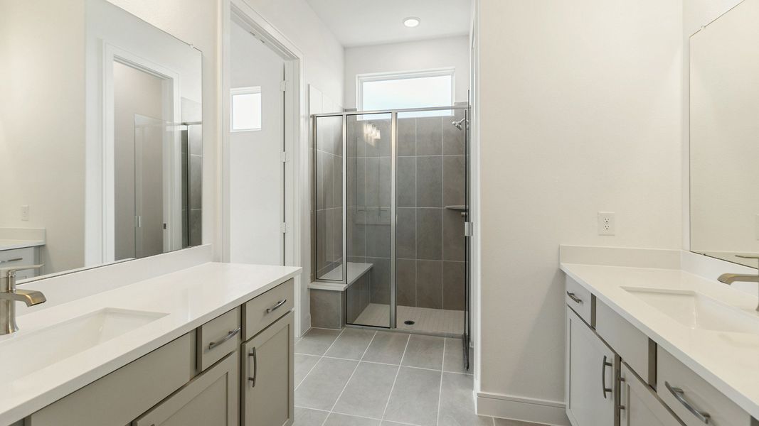 Representative furnished interior of a home built from the Valencia by Brightland Homes in Bridgeland Central, Cypress (Image 16).